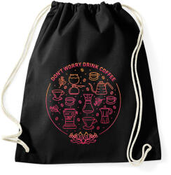 printfashion Ne aggódj, igyál kávét! - Sportzsák, Tornazsák - Fekete (2380037)
