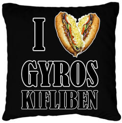printfashion I love Gyros kifliben - Párnahuzat, Díszpárnahuzat - Fekete (9458847)