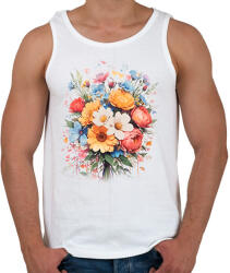 printfashion Virágok - Férfi atléta - Fehér (14932092)