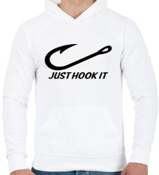 printfashion Just hook it 2 - Férfi kapucnis pulóver - Fehér (1521013)