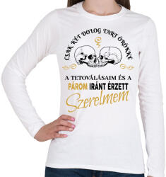 printfashion Csak két dolog tart örökké - Párom - Női hosszú ujjú póló - Fehér (6985299)