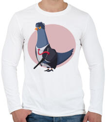 printfashion Gengszter galamb - Férfi hosszú ujjú póló - Fehér (4588276)