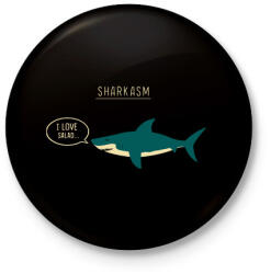 printfashion Sharkasm - Kitűző, hűtőmágnes - Fekete (3099912)