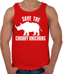 printfashion Save the Chubby Unicorns! - Férfi atléta - Piros (2020640)