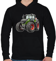 printfashion Traktor - Férfi kapucnis pulóver - Fekete (4924099)