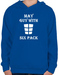 printfashion Májusban született kockás hasú - Gyerek kapucnis pulóver - Királykék (1402400)