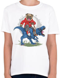 printfashion Mopsz és a T-rex - Gyerek póló - Fehér (2883754)
