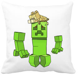 printfashion Minecraft creeper - Párnahuzat, Díszpárnahuzat - Fehér (1594585)