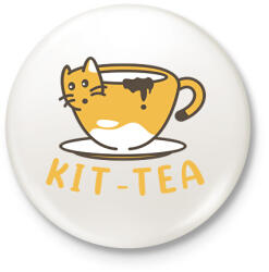 printfashion Kit-tea - Kitűző, hűtőmágnes - Fehér (7253742)