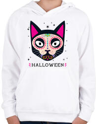 printfashion HALLOWEEN MACSKA - Gyerek kapucnis pulóver - Fehér (10458313)