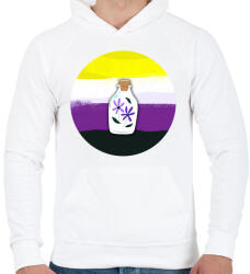 printfashion Egy üvegnyi virág - Férfi kapucnis pulóver - Fehér (5220914)