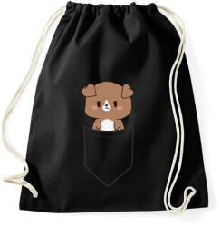 printfashion Kutyus zsebben páros minta - pizza - Sportzsák, Tornazsák - Fekete (14134381)