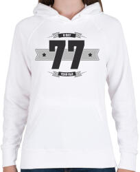 printfashion b-day-77-dark-lightgrey - Női kapucnis pulóver - Fehér (516259)