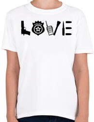 printfashion Love Police - Gyerek póló - Fehér (2661595)