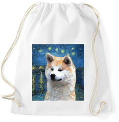 printfashion Akita festmény - Sportzsák, Tornazsák - Fehér (4838307)
