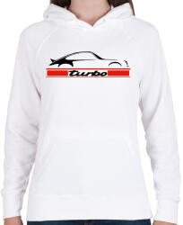 printfashion Porsche 911 turbo - Női kapucnis pulóver - Fehér (911835)