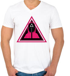 printfashion Squid Game - Férfi V-nyakú póló - Fehér (5662061)