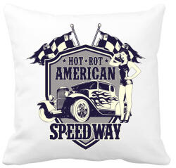 printfashion Amerikai hot rod - Párnahuzat, Díszpárnahuzat - Fehér (181097)