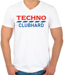 printfashion Techno Clubhard - Férfi V-nyakú póló - Fehér (2603379)