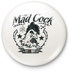 printfashion Őrült kakas - Kitűző, hűtőmágnes - Fehér (3073457)