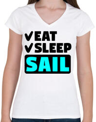 printfashion ESS - Női V-nyakú póló - Fehér (2116621)