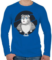 printfashion Muscle dog - Férfi hosszú ujjú póló - Királykék (2941328)