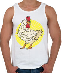 printfashion Csirke karácsony - Férfi atléta - Fehér (5633641)