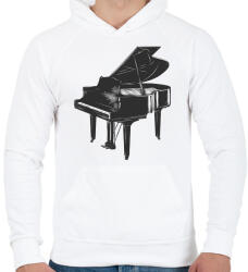 printfashion Zongora - Férfi kapucnis pulóver - Fehér (6534756)