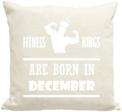 printfashion Fitnessz királyok decemberben születtek - Párnahuzat, Díszpárnahuzat - Lenvászon (1385098)