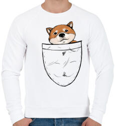 printfashion Shiba zsebminta - Férfi pulóver - Fehér (13575897)