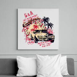 printfashion Amerika California retro - Vászonkép - Fehér (6635758)