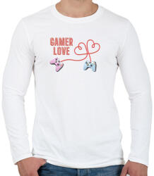 printfashion Gamer Love - Férfi hosszú ujjú póló - Fehér (14030870)