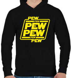 printfashion Pew pew pew - Férfi kapucnis pulóver - Fekete (5728280)