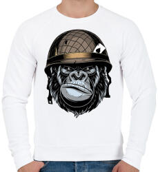 printfashion Gorilla Soldier - Férfi pulóver - Fehér (2281441)