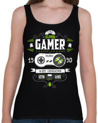 printfashion Super Retro Gamer - Női atléta - Fekete (5053816)