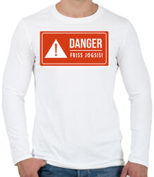 printfashion Danger - Friss jogsis - Férfi hosszú ujjú póló - Fehér (6392622)