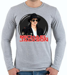 printfashion michael jackson 1 - Férfi hosszú ujjú póló - Sport szürke (4168618)