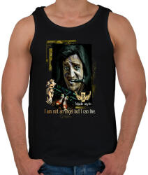 printfashion I AM NOT AN ANGEL BUT I CAN LIVE - Férfi atléta - Fekete (304272)