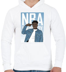 printfashion Youngboy NBA - Férfi kapucnis pulóver - Fehér (2128629)