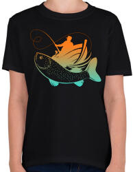 printfashion pecás - Gyerek póló - Fekete (5103818)