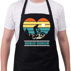 printfashion Biciklis szerelem - Kötény - Fekete (8522730)