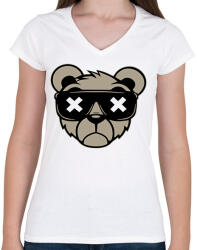 printfashion Maci - Női V-nyakú póló - Fehér (13177191)