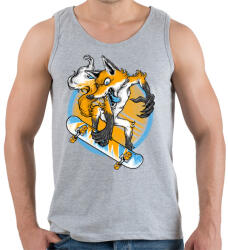 printfashion Deszkás róka - Férfi atléta - Sport szürke (113375)