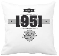 printfashion born-in-1951-(dark&lightgrey) - Párnahuzat, Díszpárnahuzat - Fehér (468981)
