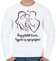 printfashion Igyunk az egészségére - Férfi pulóver - Fehér (16190900)