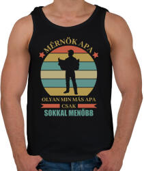 printfashion Mérnök apa - Férfi atléta - Fekete (13542925)