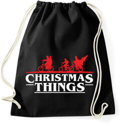 printfashion Stranger Things Karácsony fehér - Sportzsák, Tornazsák - Fekete (5241623)