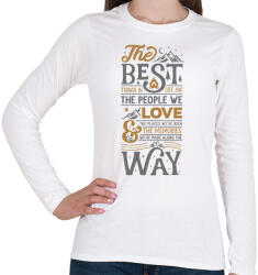 printfashion Best things in life - Női hosszú ujjú póló - Fehér (4087585)