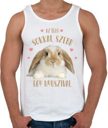 printfashion Az élet sokkal szebb egy nyuszival - Férfi atléta - Fehér (7340010)