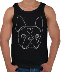 printfashion Vonalas Boston terrier - Férfi atléta - Fekete (7100727)